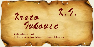 Krsto Ivković vizit kartica